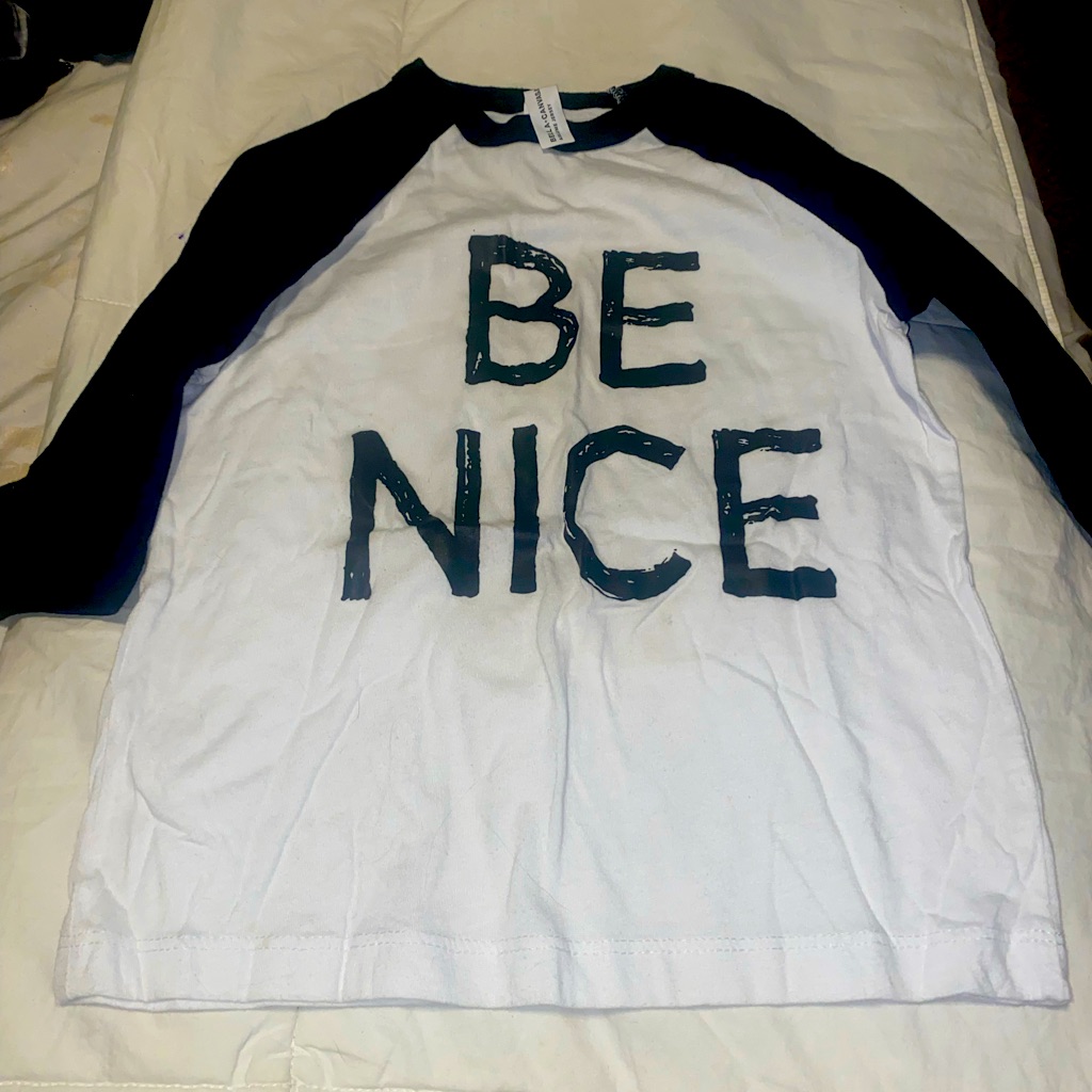 Be Nice Baseball Tee